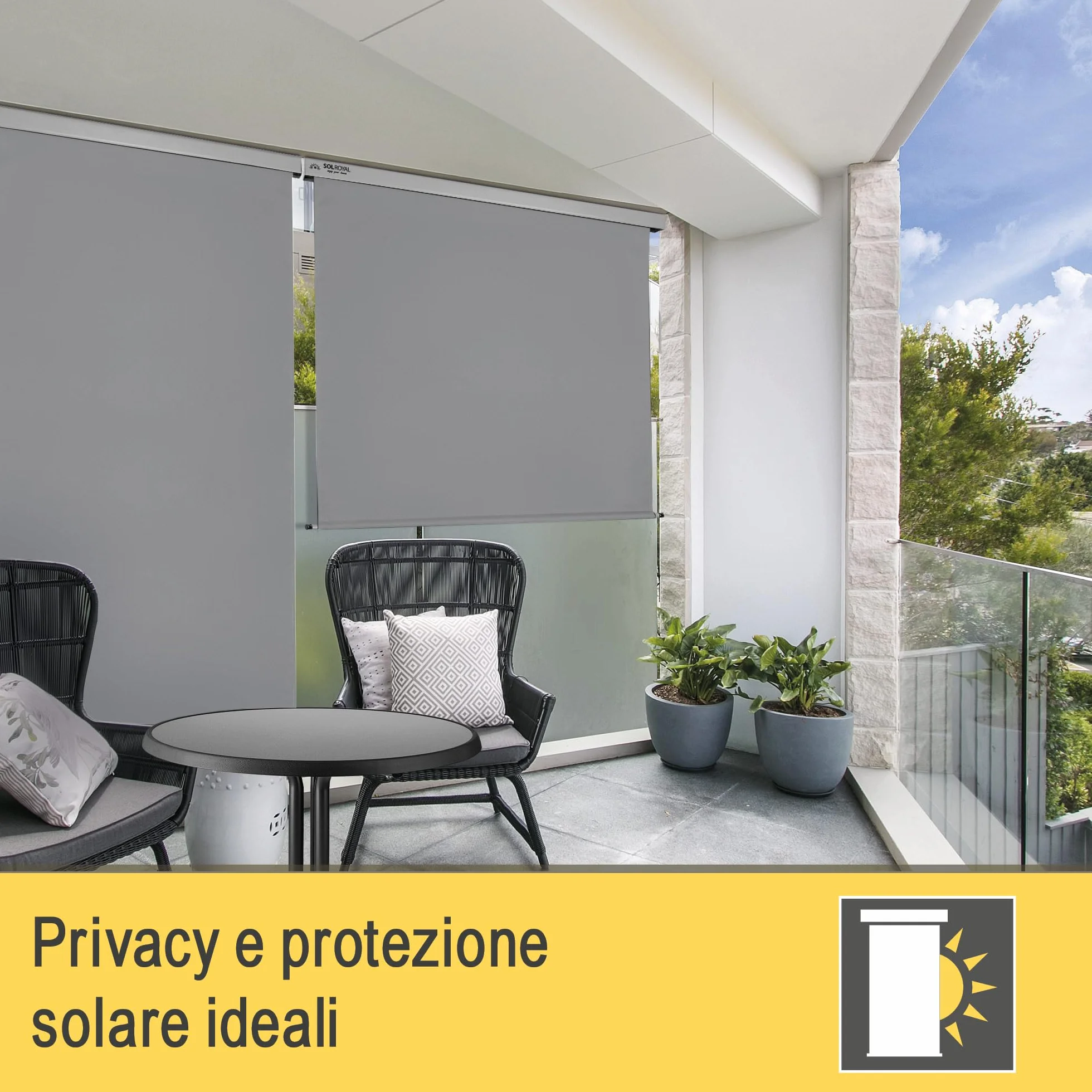 Sol Royal Tenda da sole verticale 180x250 cm MS5 idrorepellente Grigio