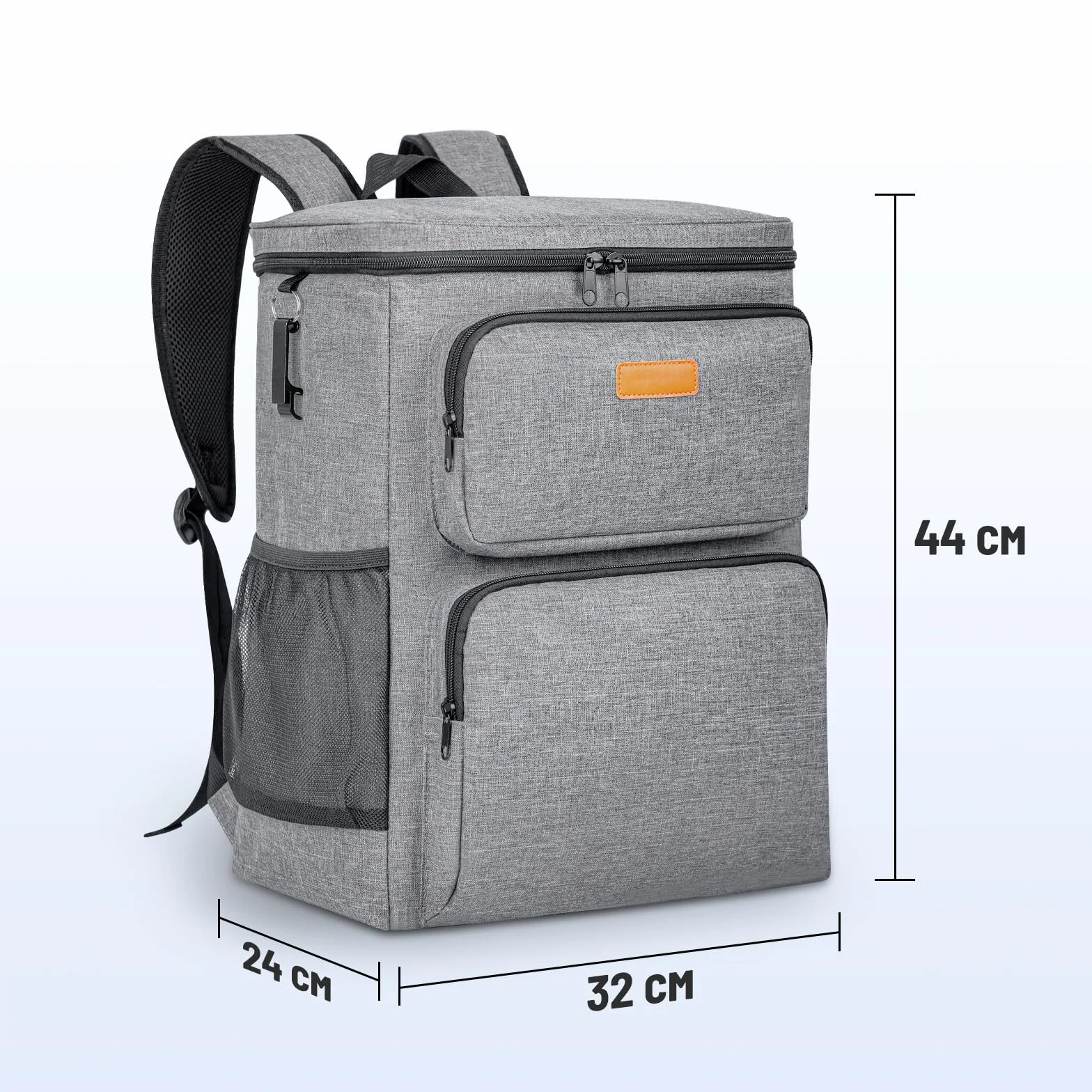 Zaino Termico Isoterma Impermeabile 33L Borsa Frigo Porta Pranzo per Spiaggia Grigio