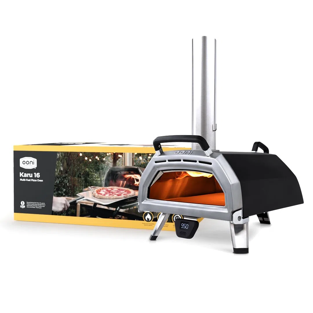 Ooni Karu 16 Forno per pizza multicombustibile all'aperto legno gas carbone 60 secondi