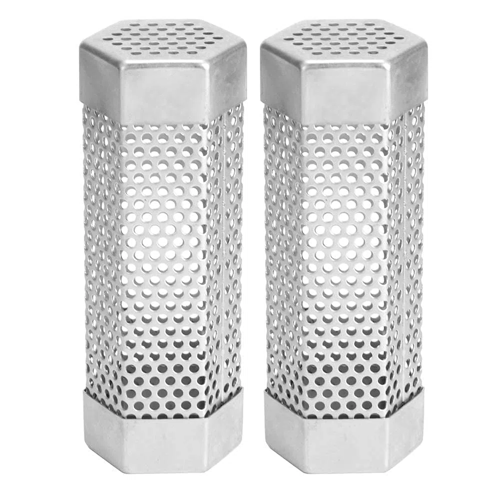 Tubo Affumicatore, 2 Pezzi Griglia, 15.3cm Acciaio Inox, Pellet Tubo Affumicatore per Qualsiasi Griglia a Carbone o Fumatori Elettrici