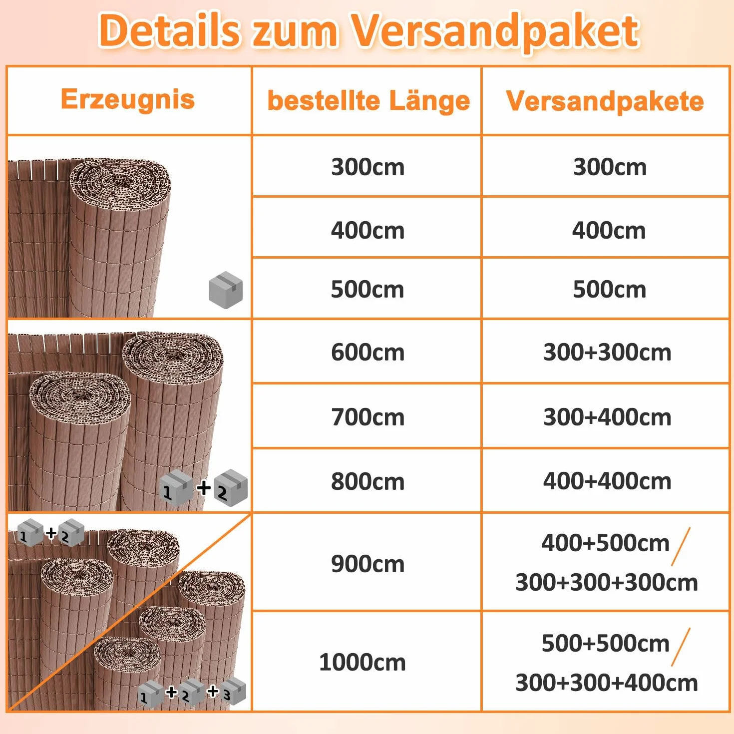 Paravista Giardino PVC 120 x 500 cm Recinzione Privacy Marrone