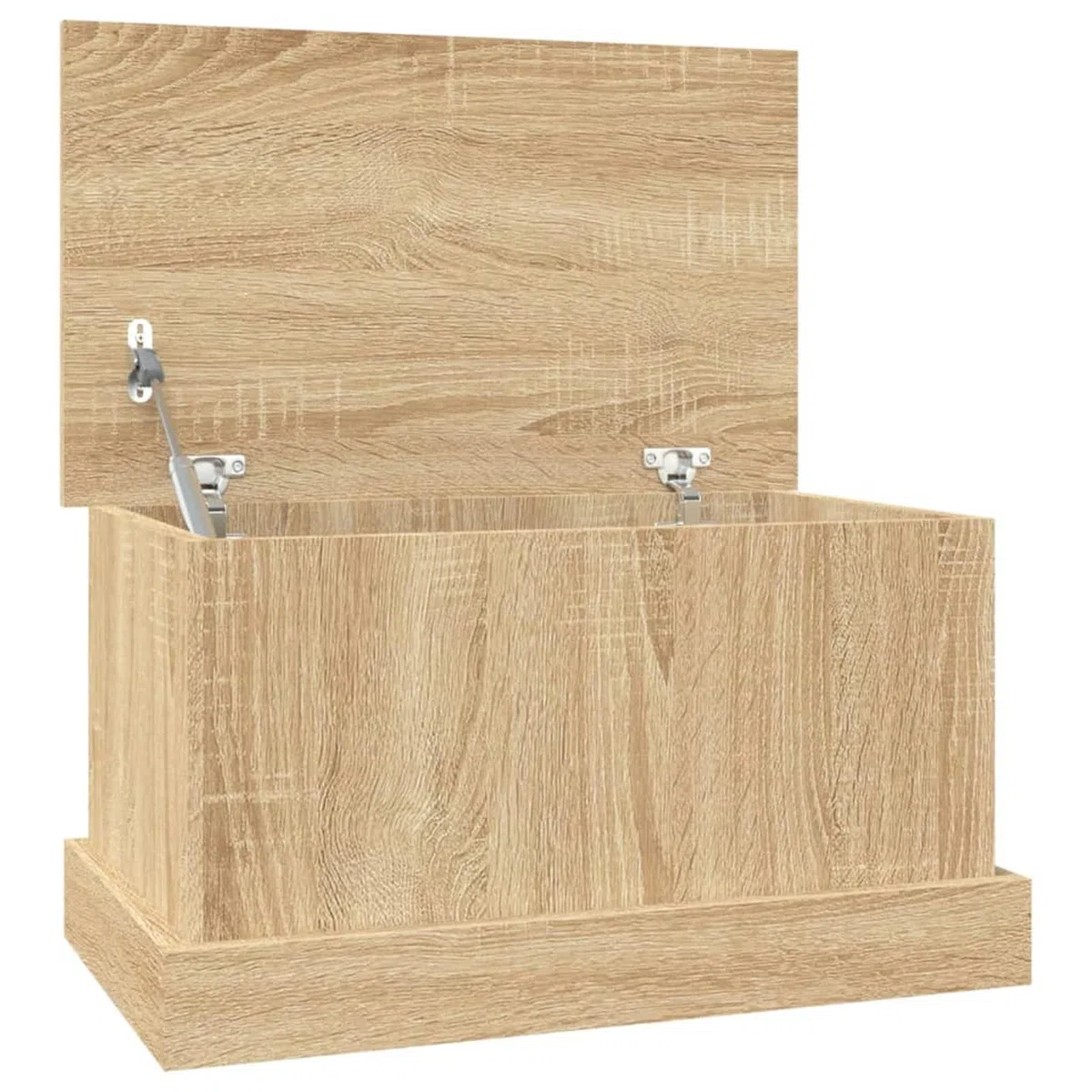 IKAYAA Baule da Esterno in Legno - Rovere Sonoma - 50 x 30 x 28 cm - Cassapanca Contenitore da Esterno - Giardino