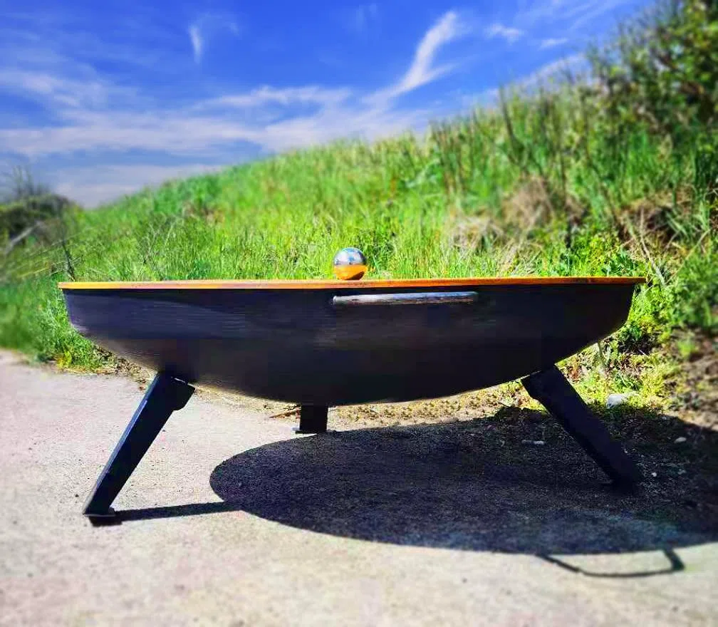 Köhko Coperchio di design e copertura con manico a sfera con patina arrugginita, colore per tutti i braciere Ø 80,5 cm