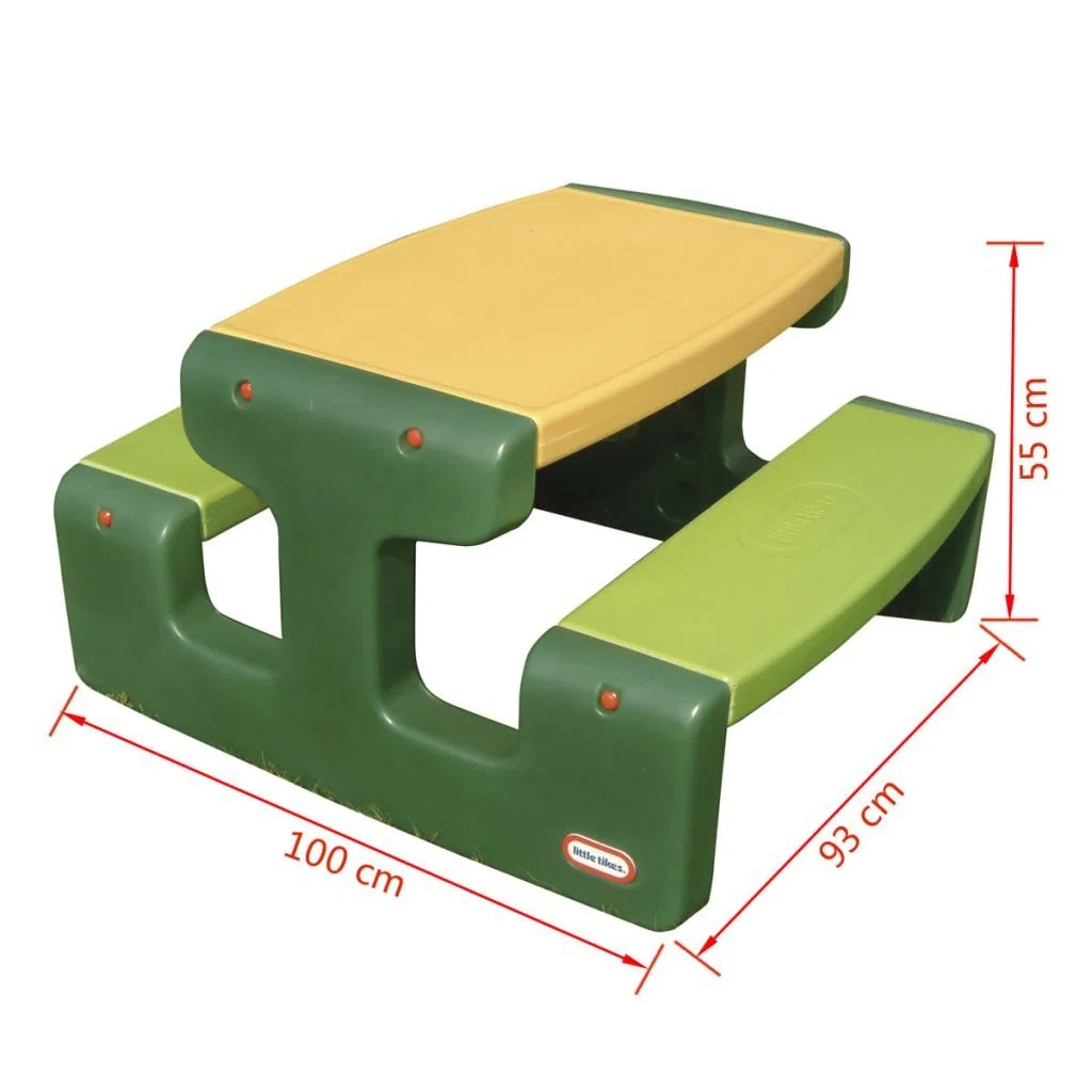 Little Tikes Tavolino da Picnic grande - Fino a 6 posti - Per i compiti, i lavoretti e il gioco - Colore Evergreen
