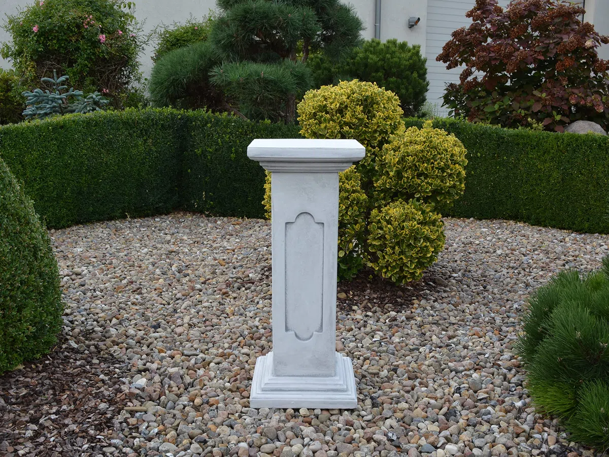 Podio con rilievi in grès per esterni base in pietra 82 cm 34x34 cm 70 kg grigio resistente al gelo