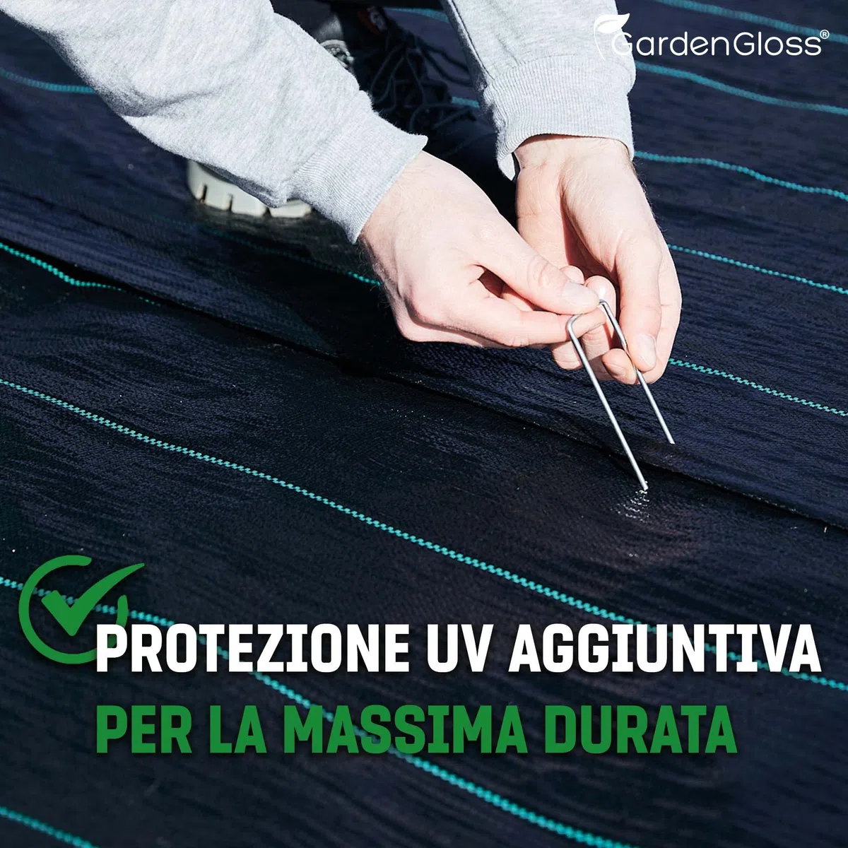 GardenGloss 50m² Telo Pacciamatura Contro Erbe Infestanti 100g/m² Resistente Strappo Permeabile Acqua Elevata Resistenza UV Nero Orto 50m x 1m 1 Rotolo