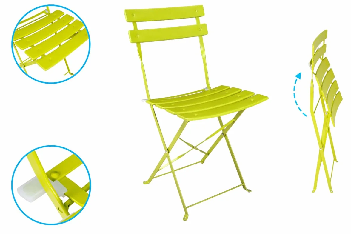 SAMIRA Set Tavolo e Sedie da Giardino Pieghevoli Esterno Mod. Positano