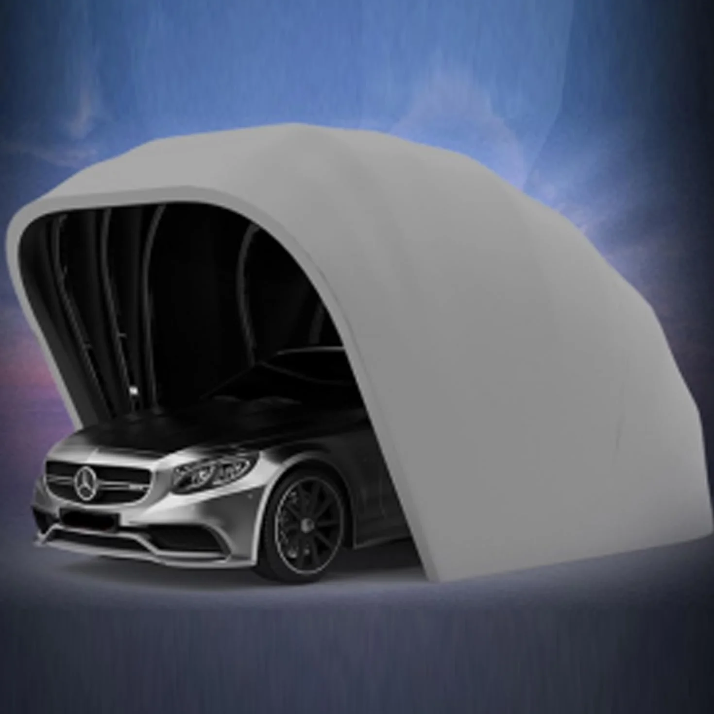 Tenda per Auto da Esterno, Posto Auto Coperto Telescopico Pieghevole in Acciaio Inossidabile