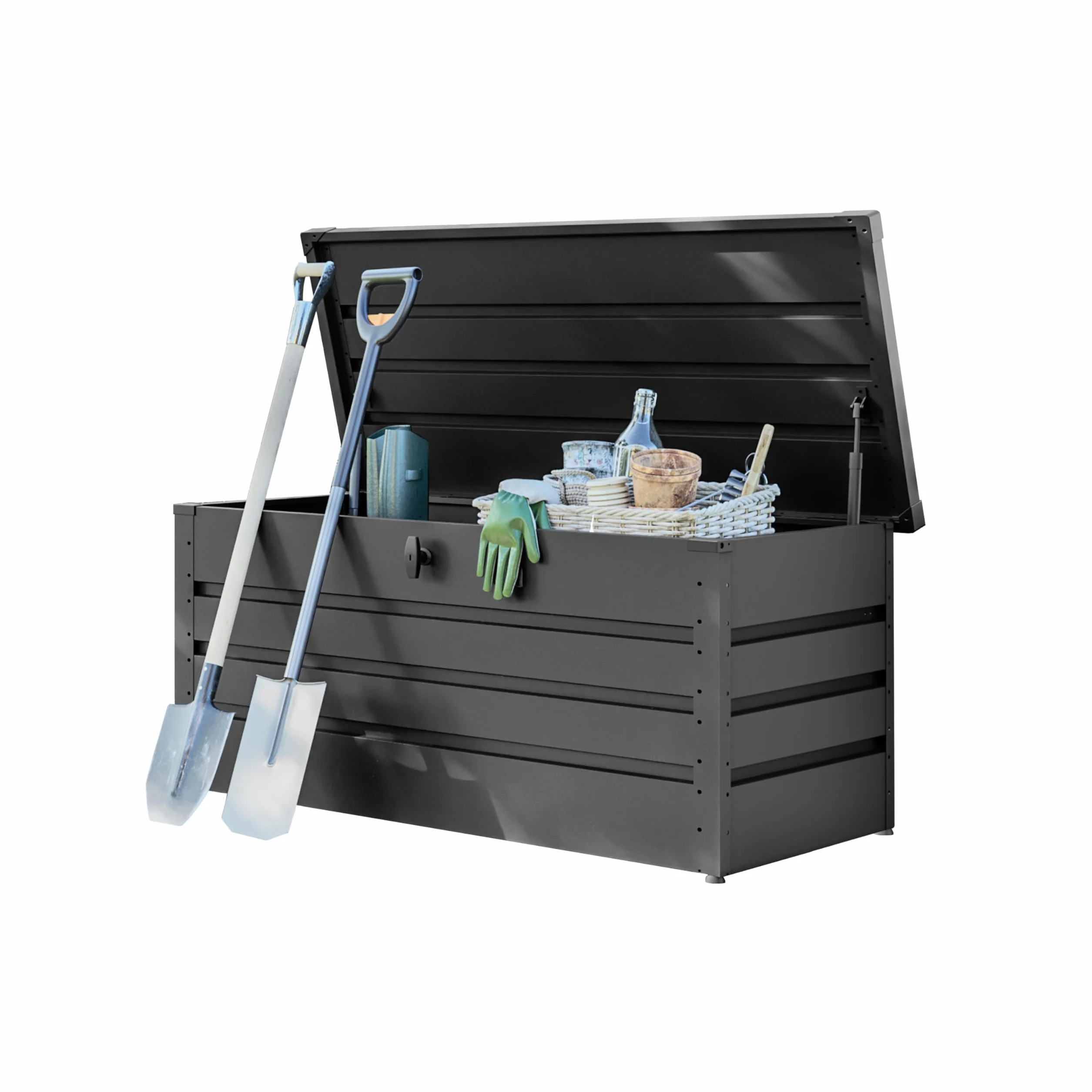 GFP Primeyard Cassapanca da esterno 152x69x61 cm metallo antracite
