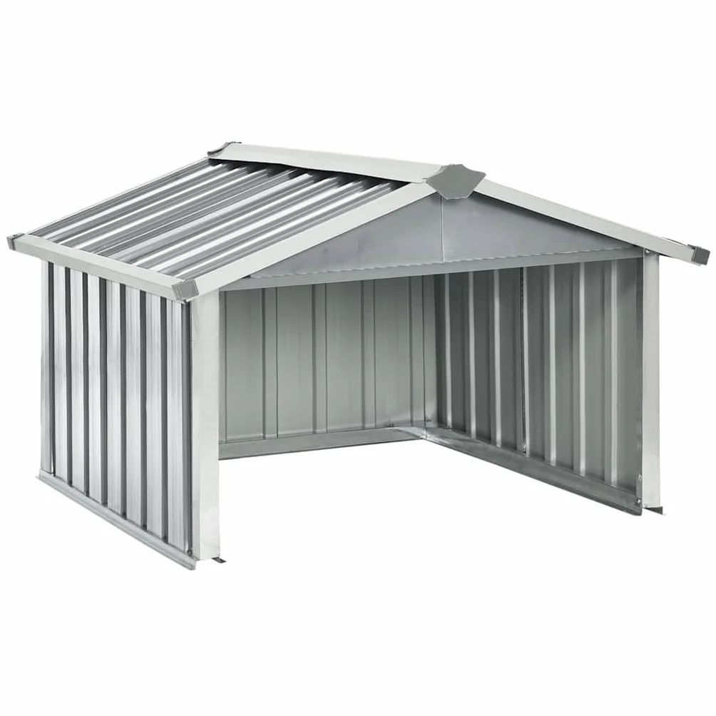 vidaXL Capanno per Robot Tosaerba 92x97x63 cm Acciaio Zincato Grigio