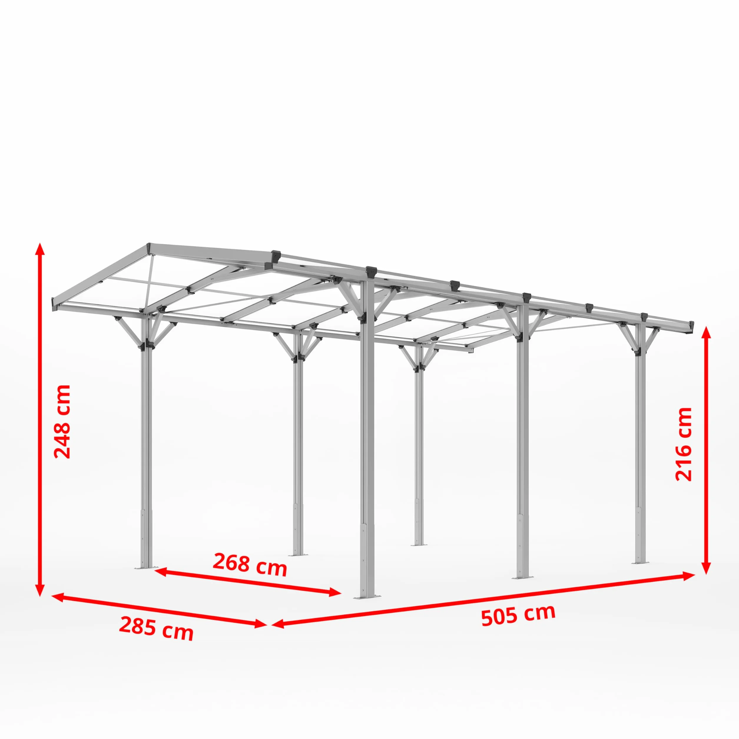 GFP Carport 2,85x5,05m Carport in alluminio Carport individuale