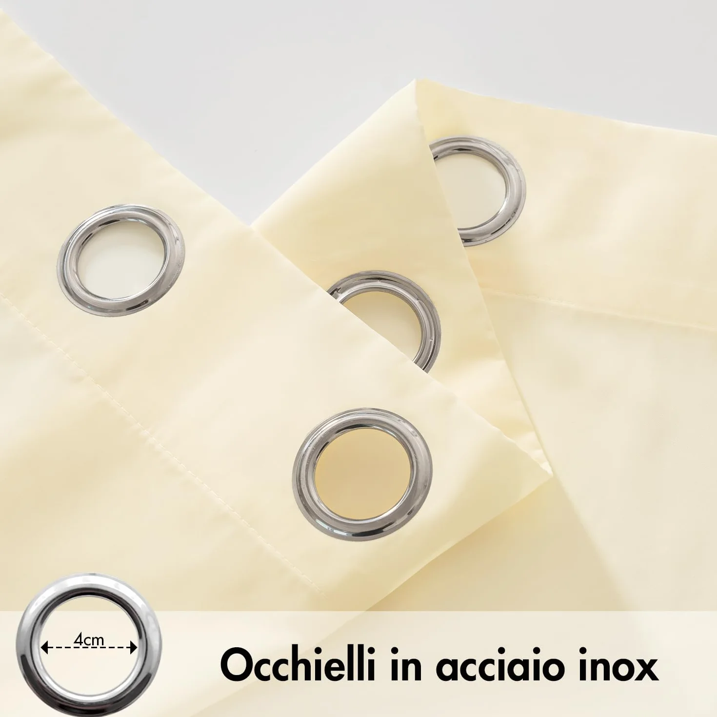 MIULEE Tende per Esterni Impermeabile con Occhielli 2 Pannelli, Tende da Esterno in Voile Semi-Trasparenti per Giardino, Balcone e Gazebo, Beige 140×240cm