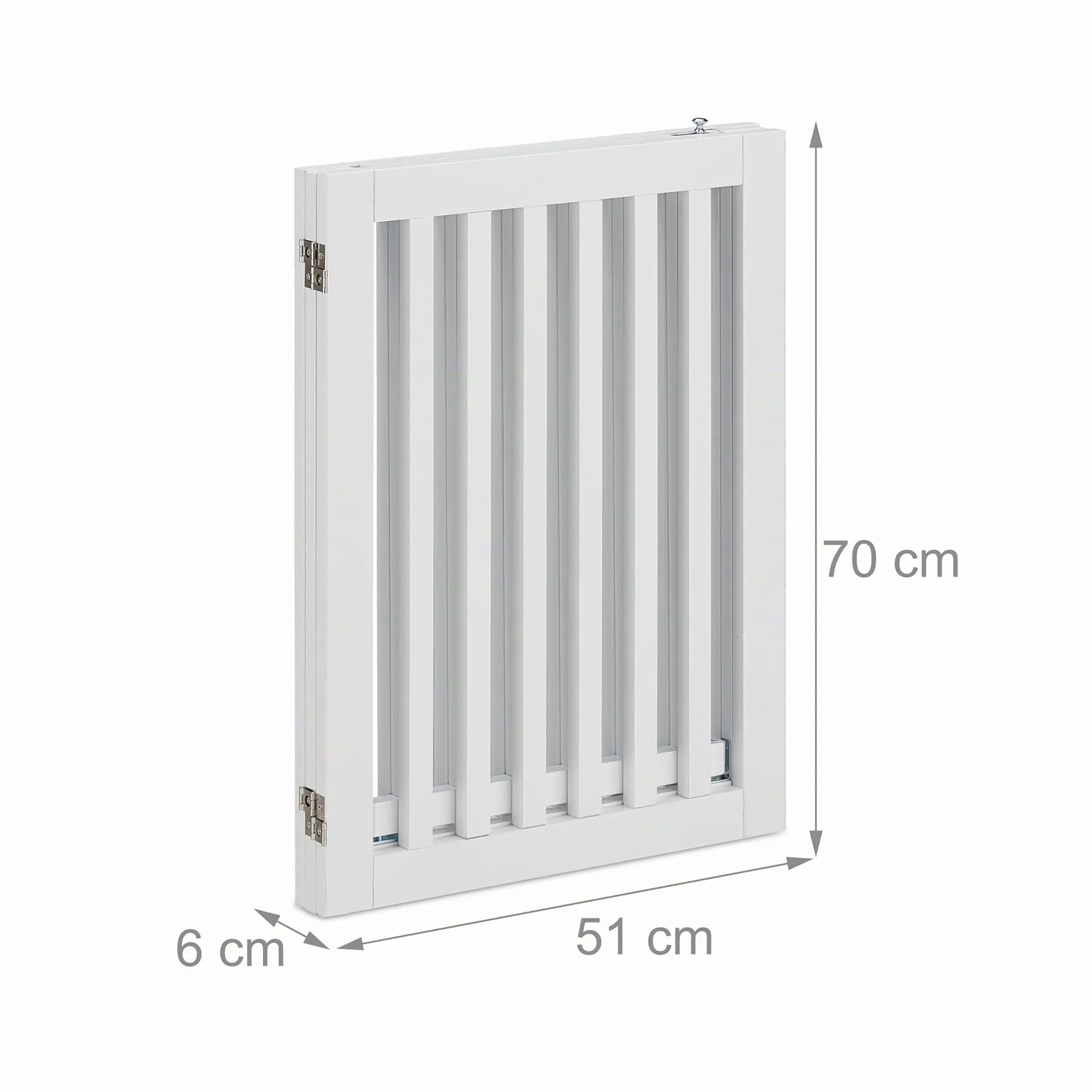 Relaxdays Cancelletto per Bambini con Porta, HxL: 70 x 154 cm, Barriera Protettiva per Scale, per Cani e Neonati, Bianco