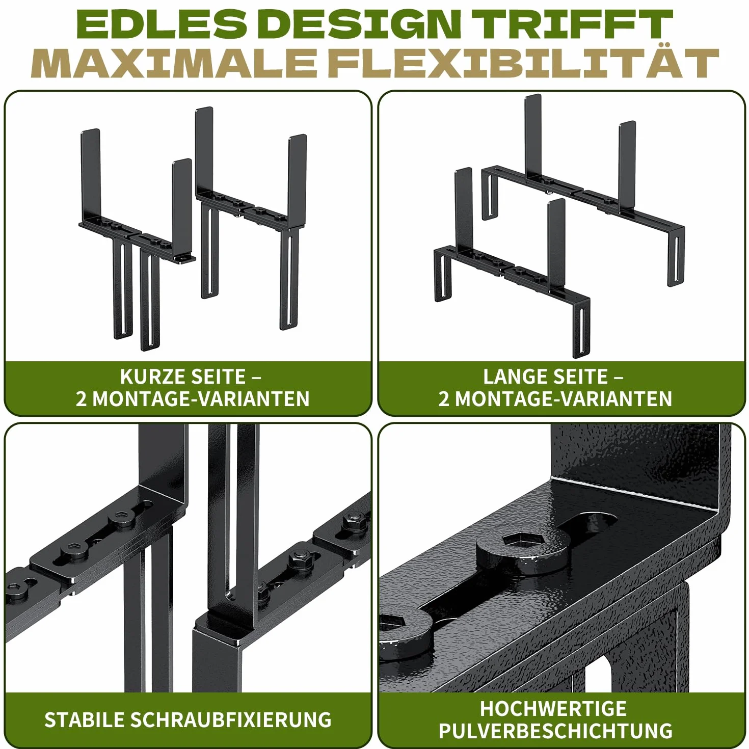 Set di 6 supporti per fioriere a forma di H, supporti per vasi da balcone senza fori Adatti per ringhiere da balcone da 1,5 a 32 cm e fioriere da 15 a 23 cm, supporto per fioriere per ringhiere