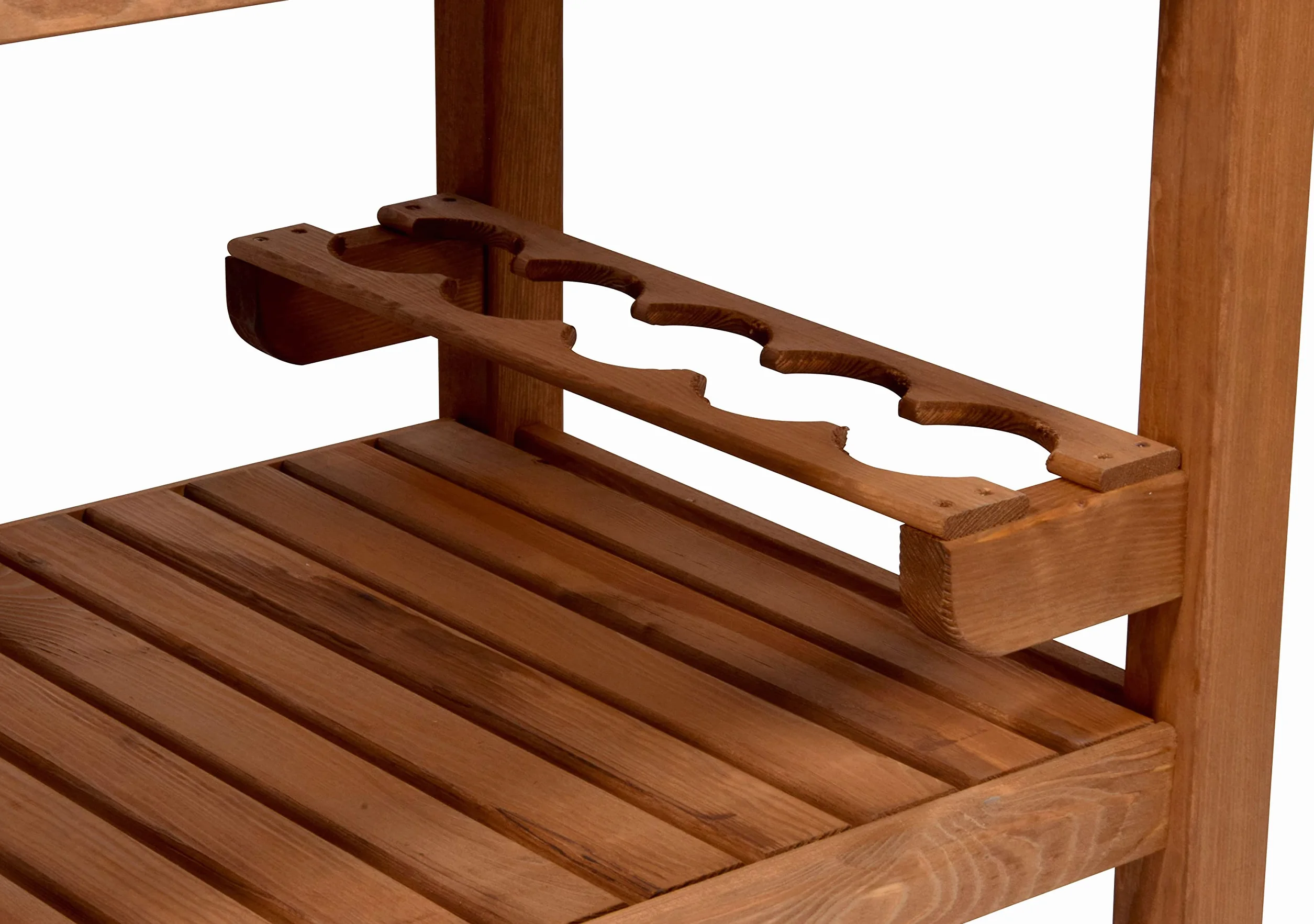 dobar® 35540FSCe Tavolo multifunzione con carrello arrotolabile legno massiccio piastra acciaio inox 94x58x90 cm Marrone