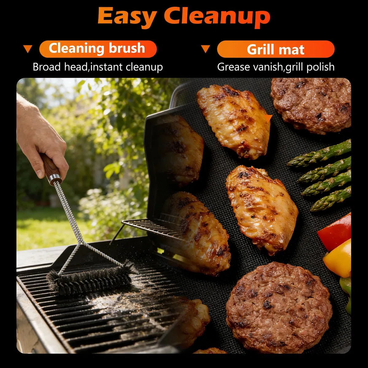 31Pcs Kit Barbecue Professionale, Set Barbecue Accessori in Acciaio Inox, Attrezzi BBQ Utensili Cucina con Spazzola per Barbecue e Termometro per Carne per Campeggio, Picnic e Barbecue all'Aperto