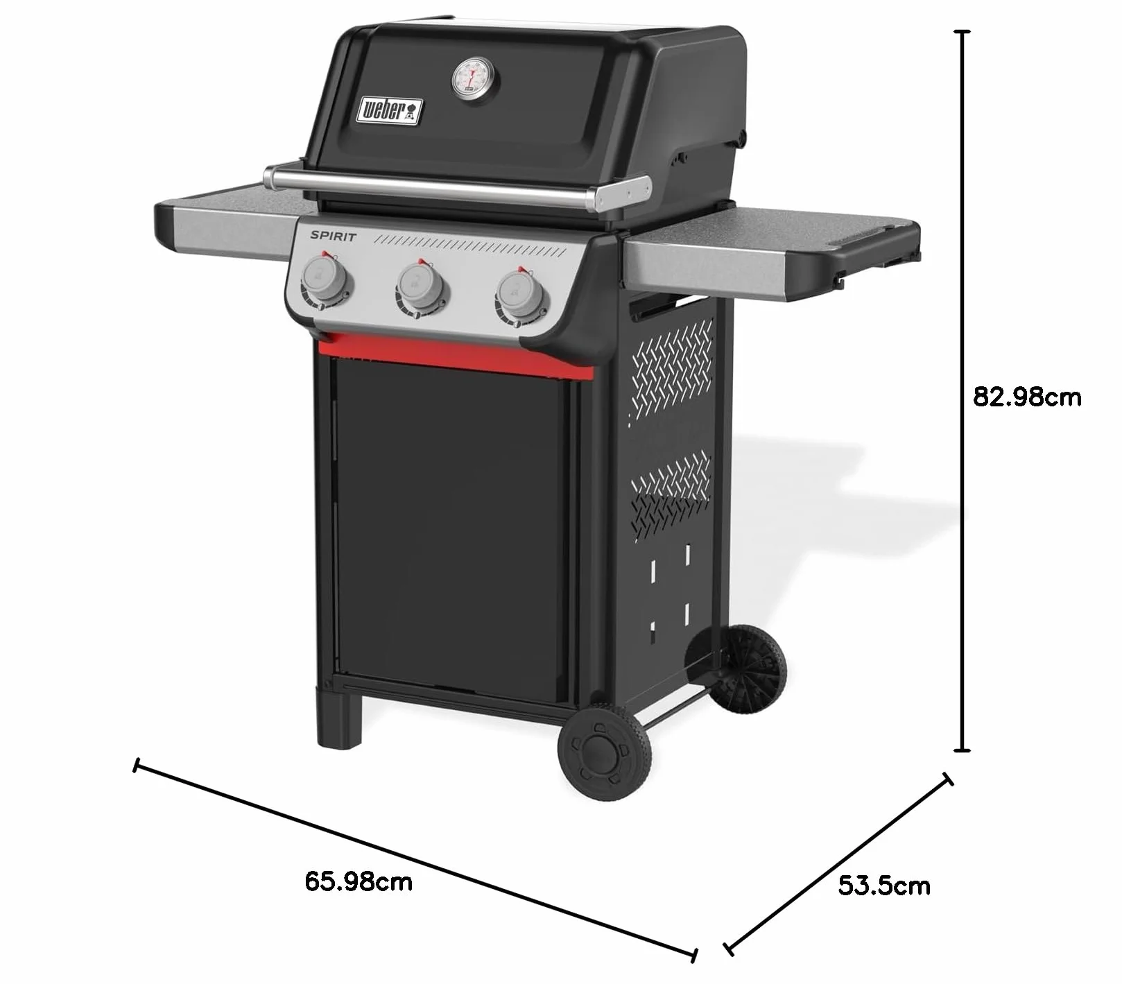 Weber Spirit E-310 Barbecue a Gas 3 Bruciatori, Accensione Snap-Jet, Griglia 51x46cm, Nero/Argento