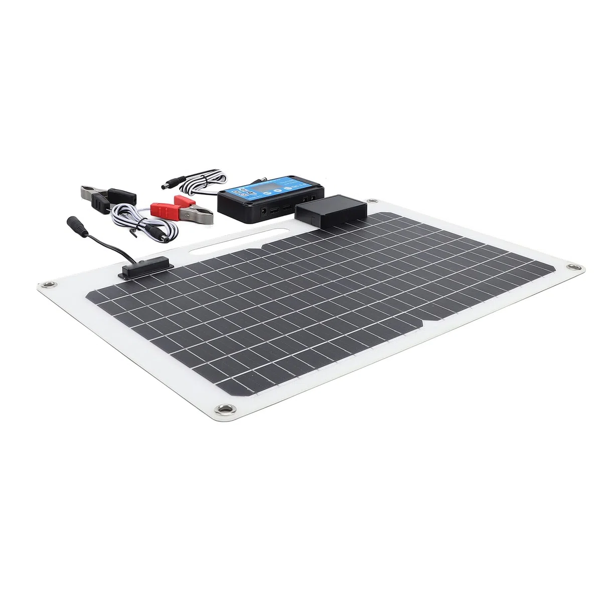 Caricatore Pannello Solare Monocristallino 12V/24V 100W Doppia USB per Barche Tetto