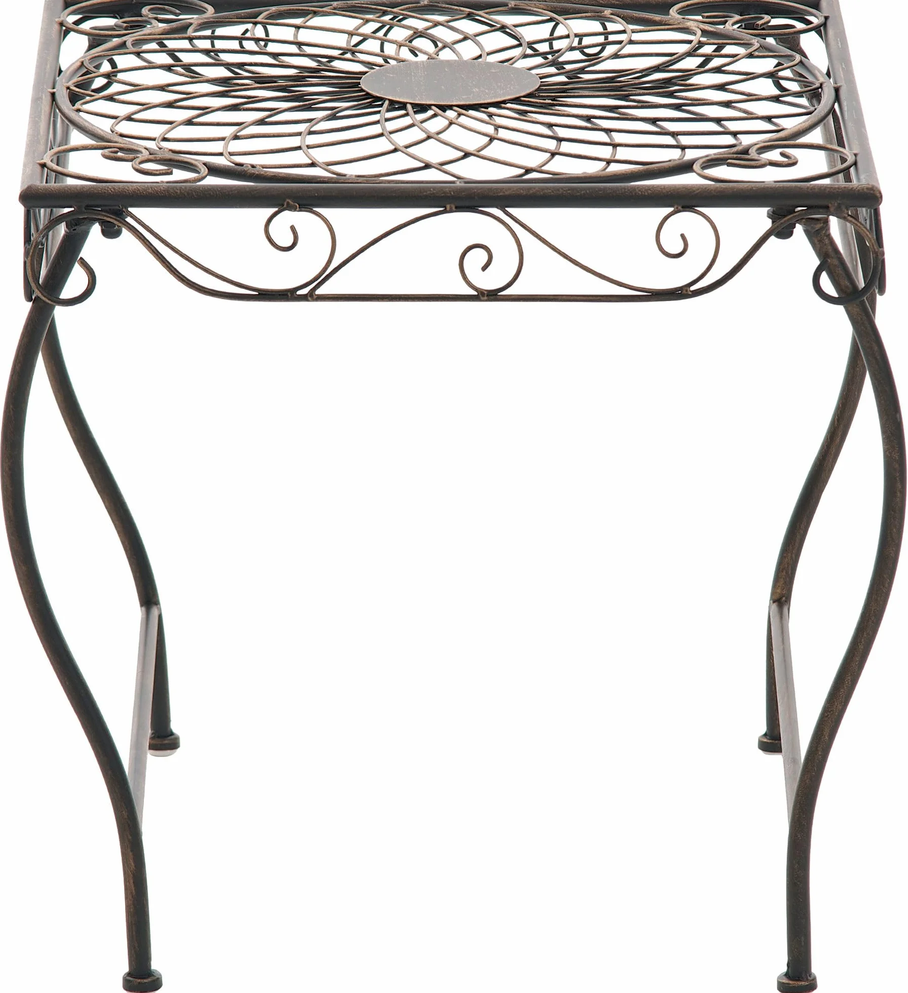 CLP Tavolino da Giardino in Ferro Zarina, Stile Liberty Romantico, Idrorepellente, Bronzo