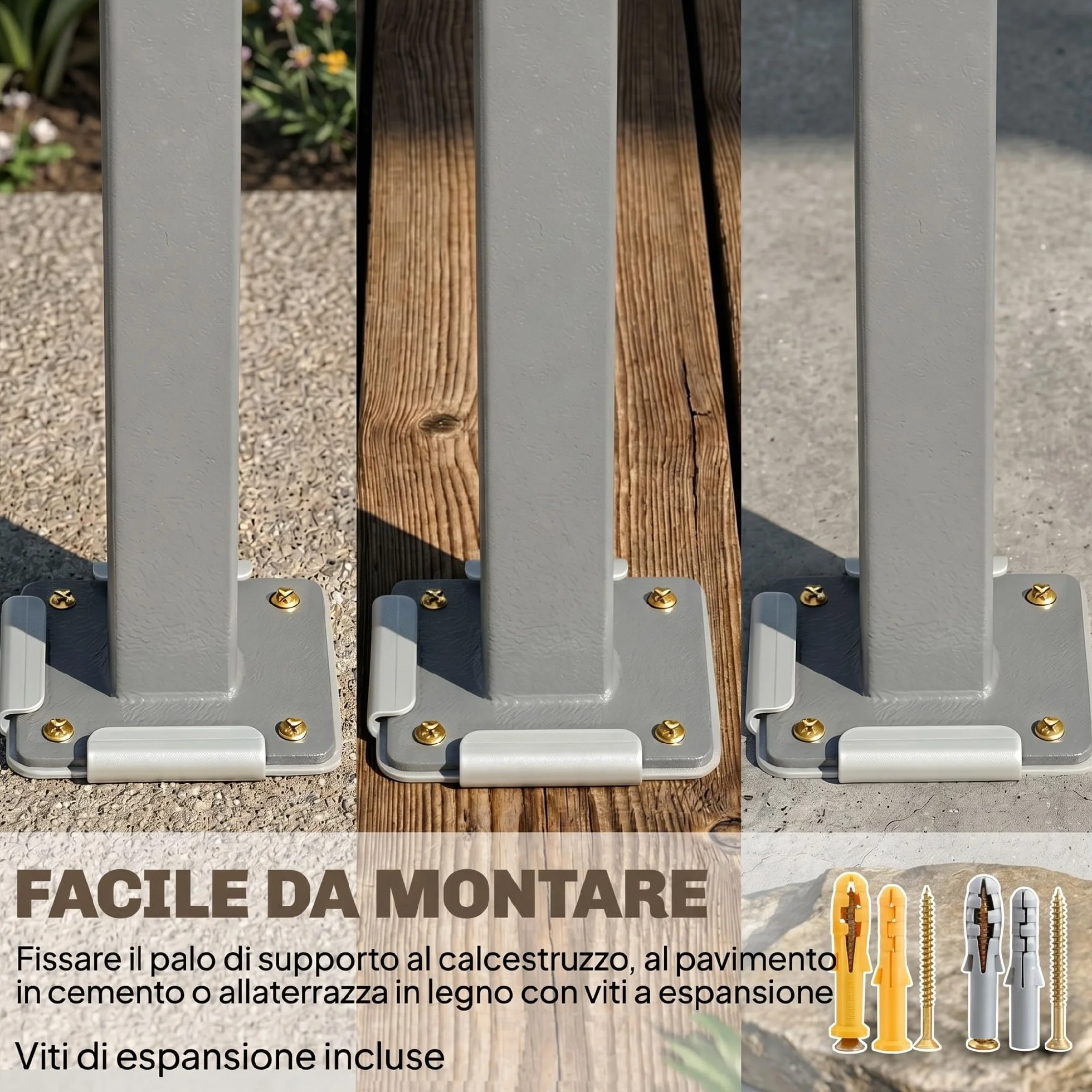 Outsunny Tenda Laterale Retrattile in Alluminio 420x185 cm Protezione UV50+ Idrorepellente Grigio Scuro