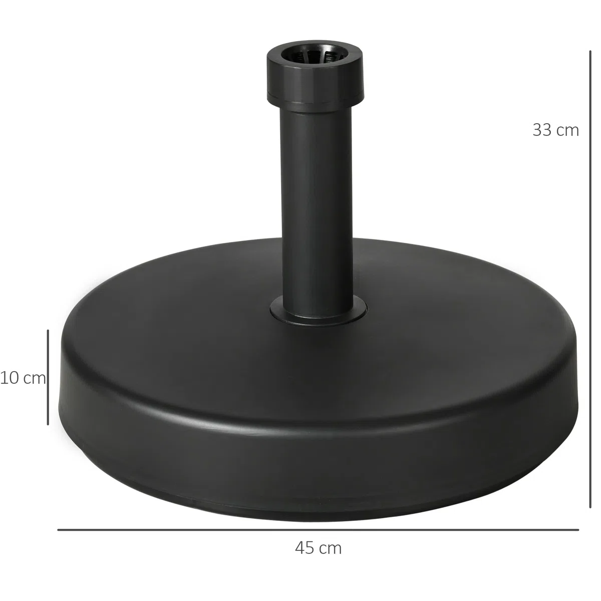 Outsunny Base per Ombrellone da Giardino in Plastica PP Max 18kg di Peso, Ø45x33 cm, Nero