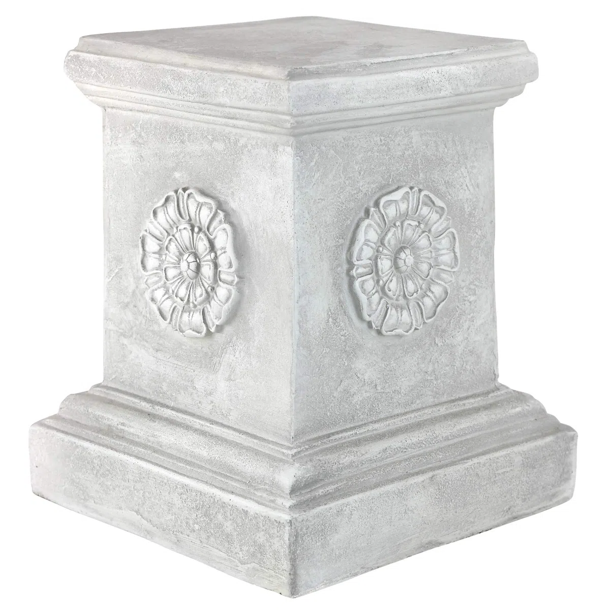 Design Toscano Rosone Inglese Piedistallo scultoreo da Giardino, poliresina, Pietra Antica, 33 cm