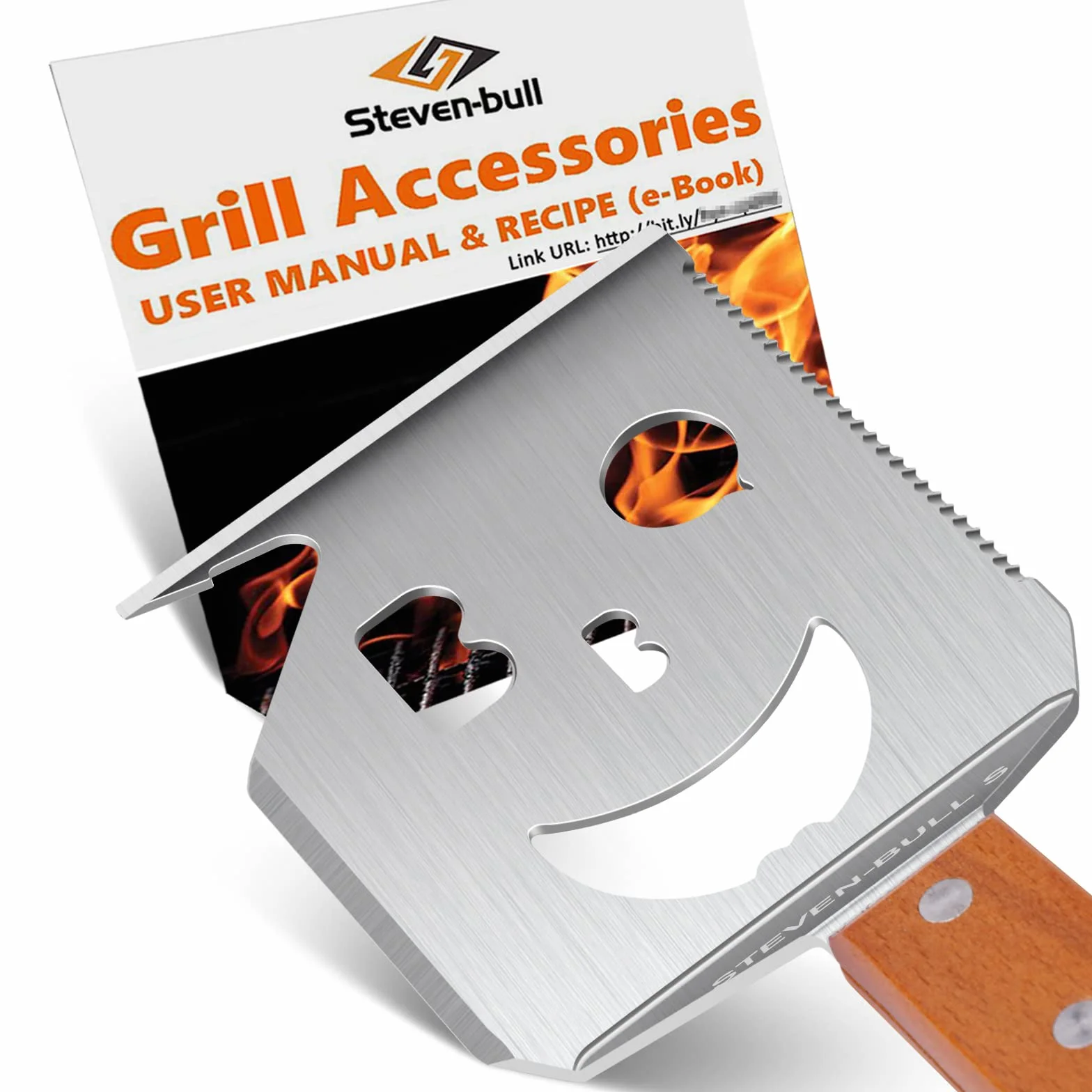 STEVEN-BULL S Spatola Barbecue 7 in 1, Utensili Barbecue Unici, Accessori Barbecue per Campeggio Esterno, Barbecue, Regali per Uomo