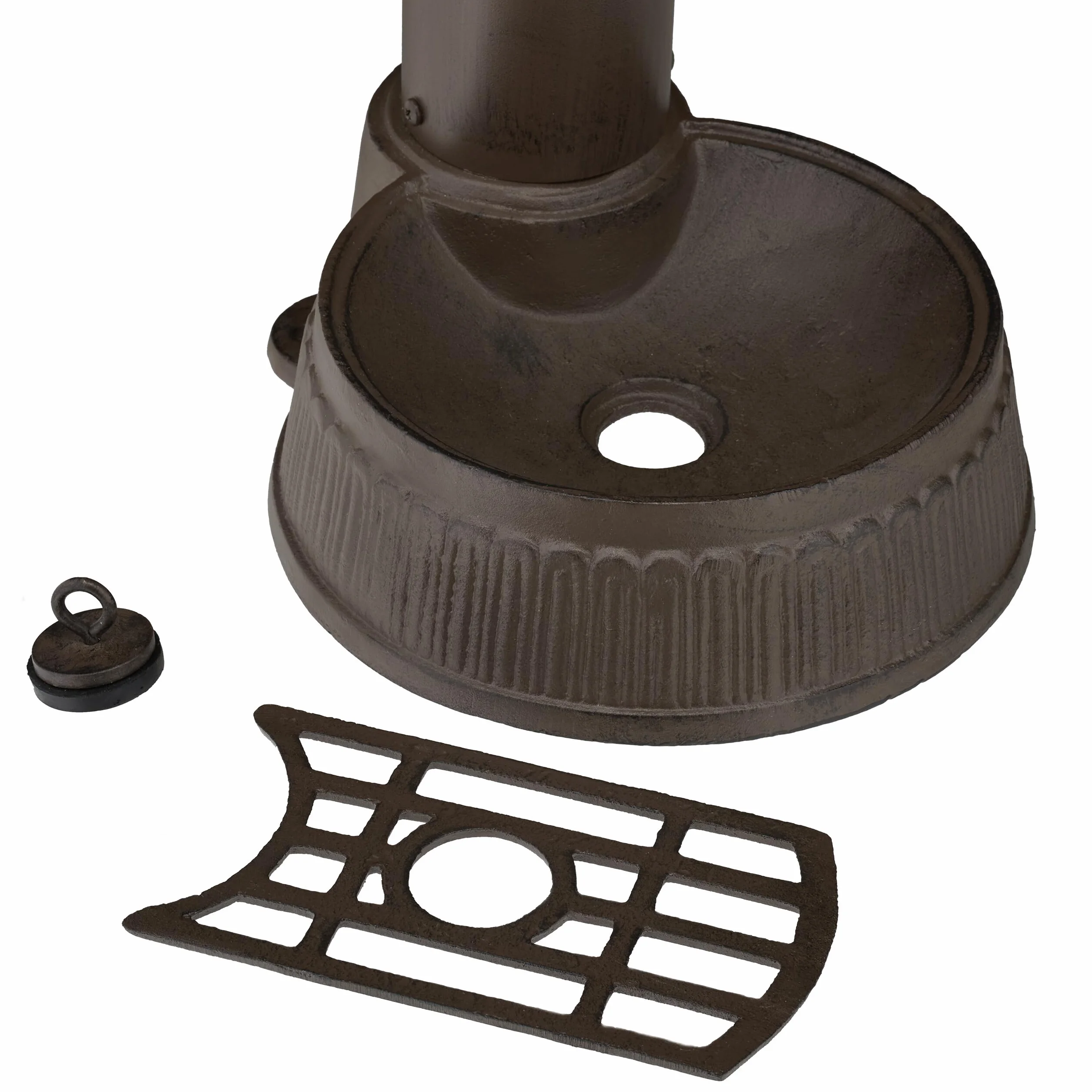 Relaxdays Fontana da Giardino in Stile Antico, Fontanella a Colonna con Rubinetto e Vaschetta, HLP: 65x25x30 cm, Marrone