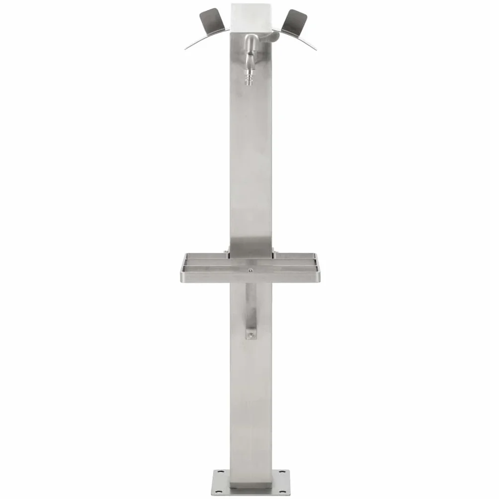 vidaXL Fontanella a Colonna Acciaio Inox 95 cm Quadrata Irrigazione Giardino