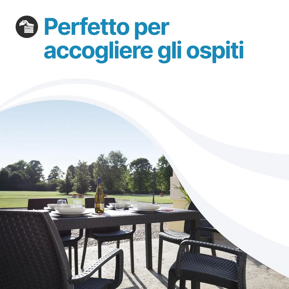 Tomaino - Tavolo Da Giardino In Plastica Rettangolare in Stile Rattan - Tavolo da Esterno 6 Posti Ideale per Pranzi all'Aperto - Per Giardino, Veranda o Terrazza - Nero