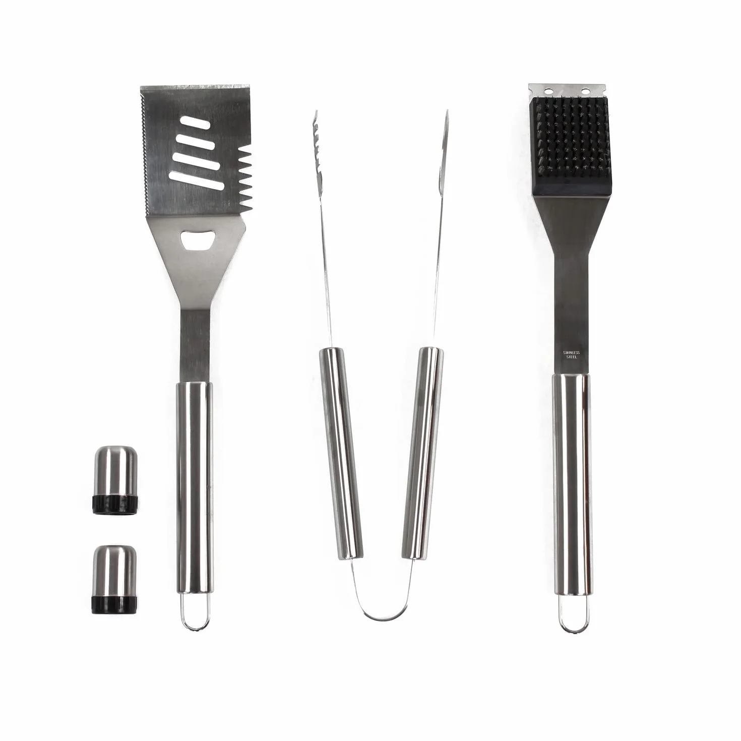 Mastercook - Kit Accessori Professionali In Acciaio Per Barbecue Con Valigetta, Set Accessori Bbq Con Pinze, Forconi, Spatola E Spazzole, Valigetta Attrezzi Barbecue