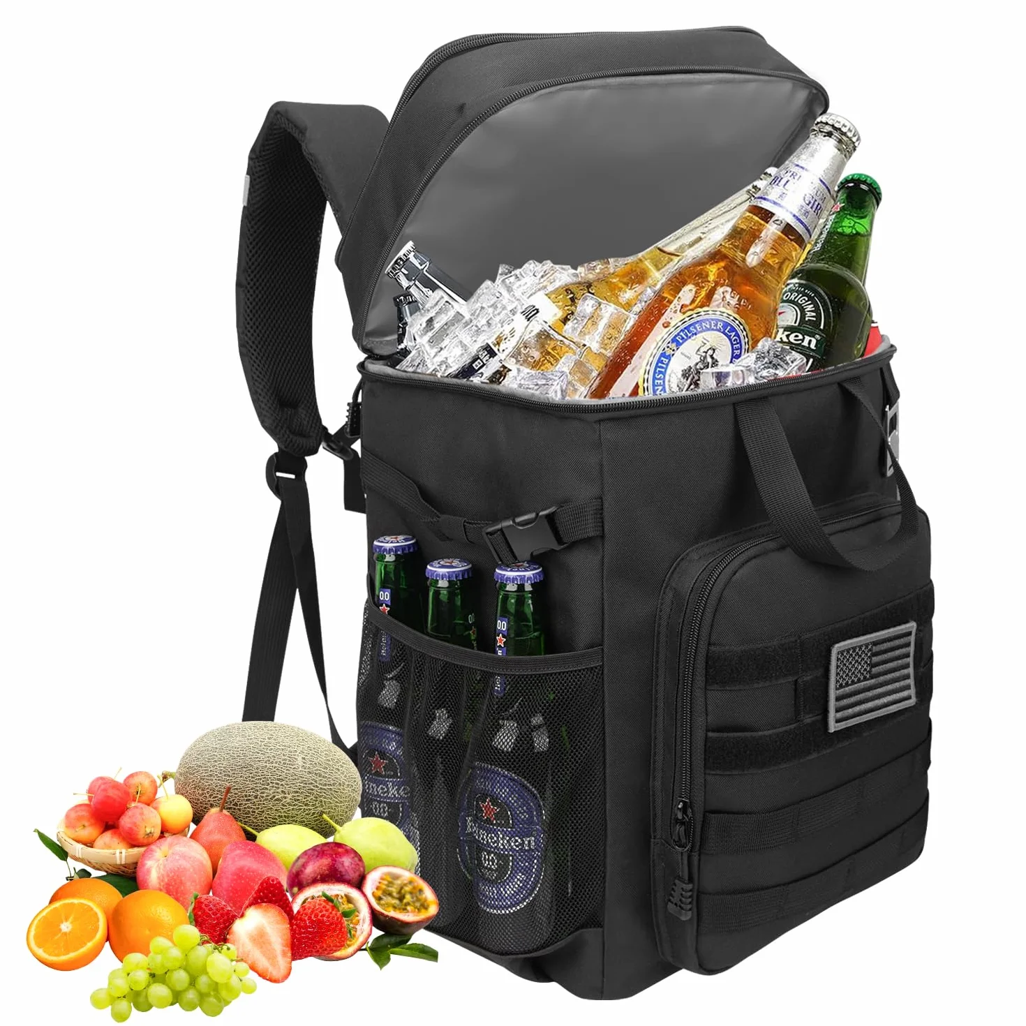 Borsa termica da picnic 43 l, borsa frigo grande per campeggio e spiaggia