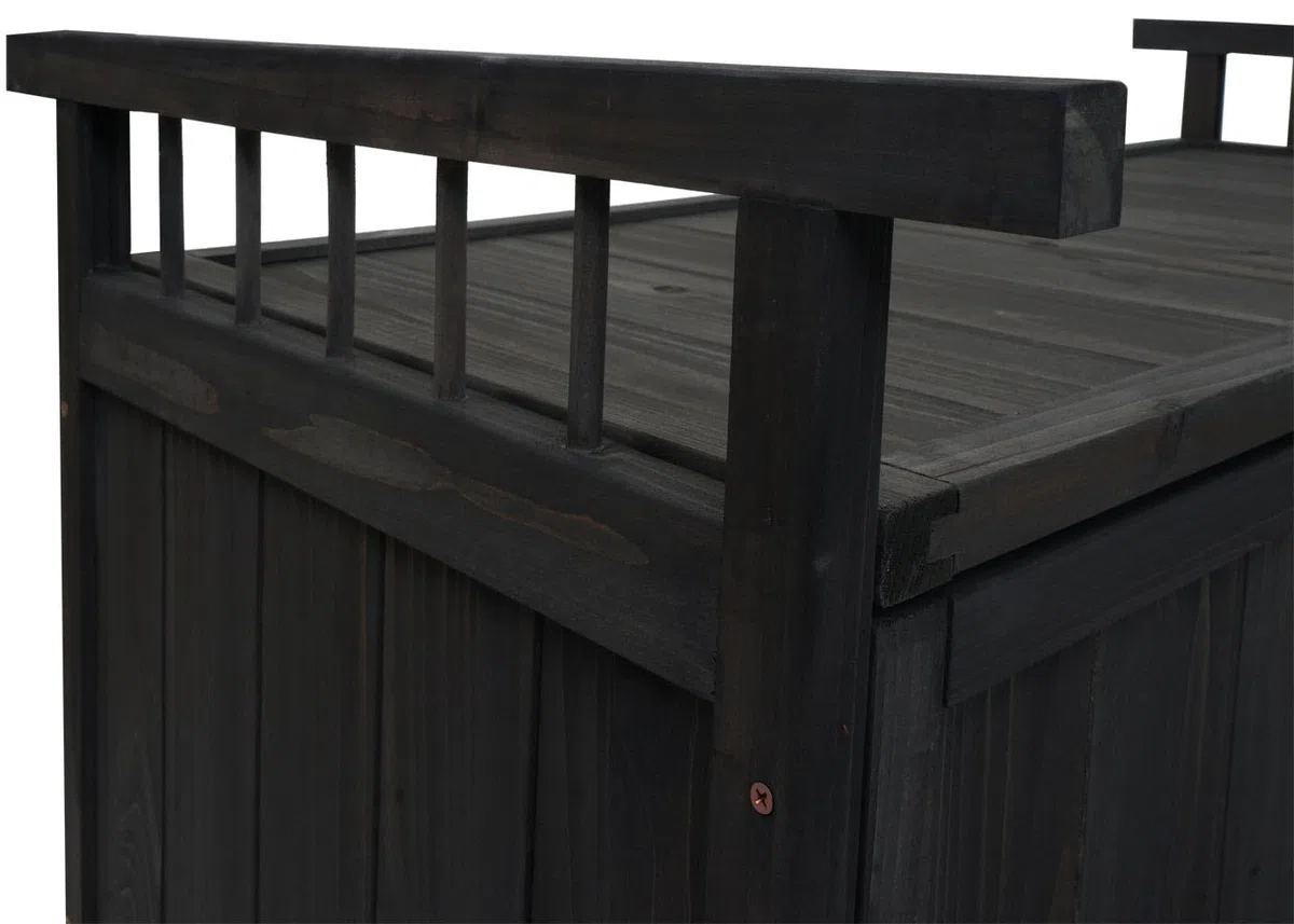 Mendler Cassapanca HWC-O13, contenitore per cuscini panca da giardino, legno di abete MVG 53x108x60cm - antracite
