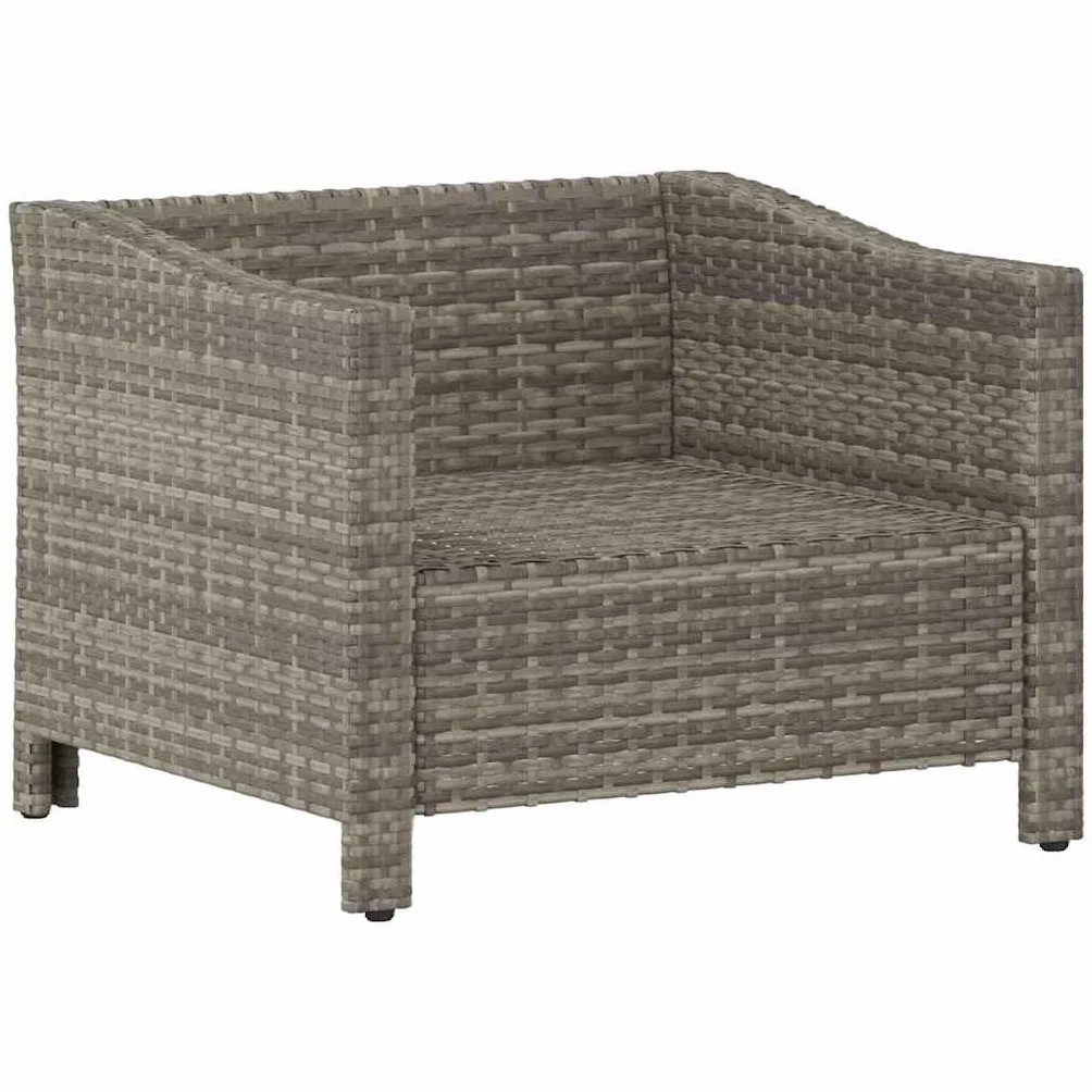 vidaXL Poltrona da Giardino con Cuscino Grigio in Polyrattan