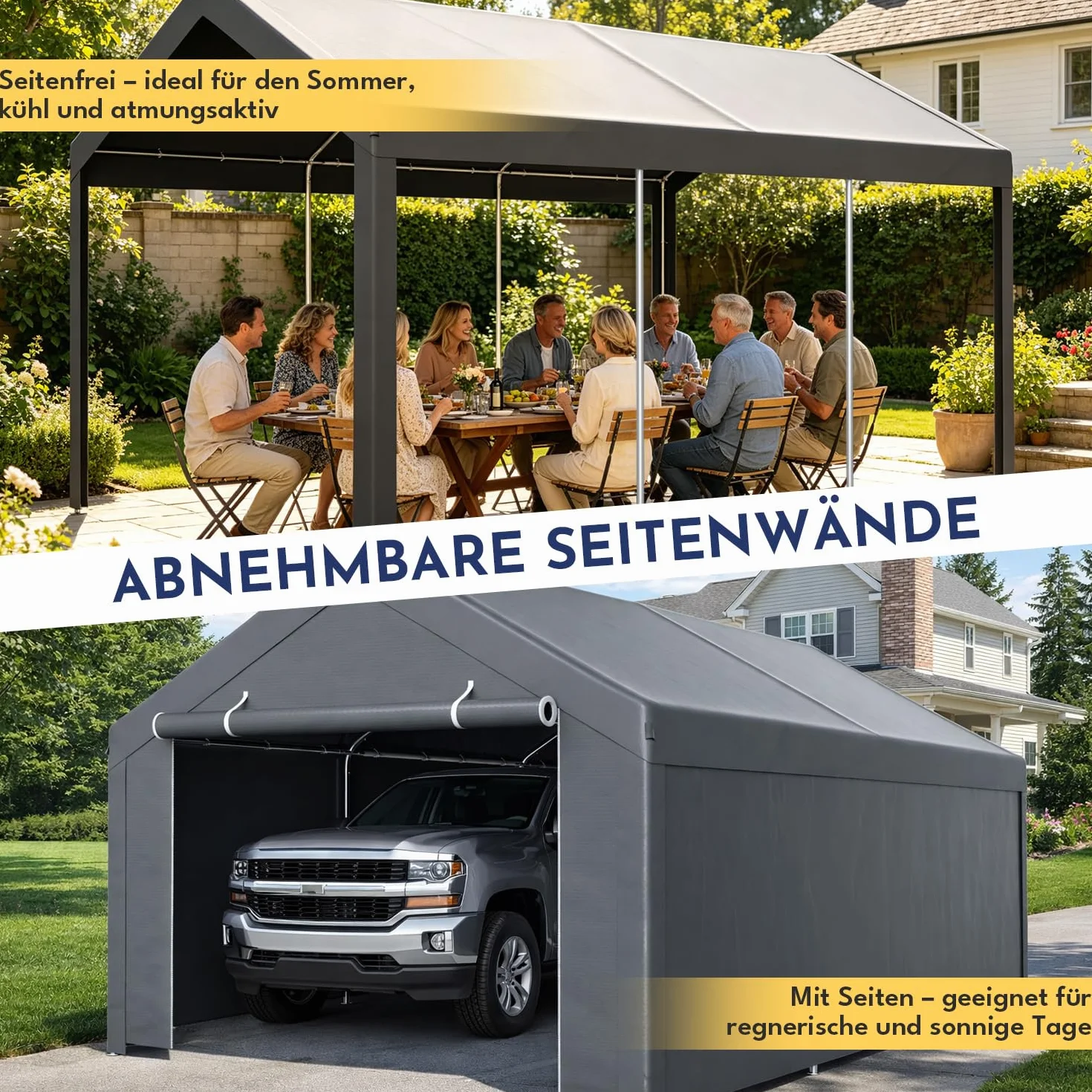 Tenda da garage Carport 3x6 m telone PE resistente intemperie UV per auto SUV camion