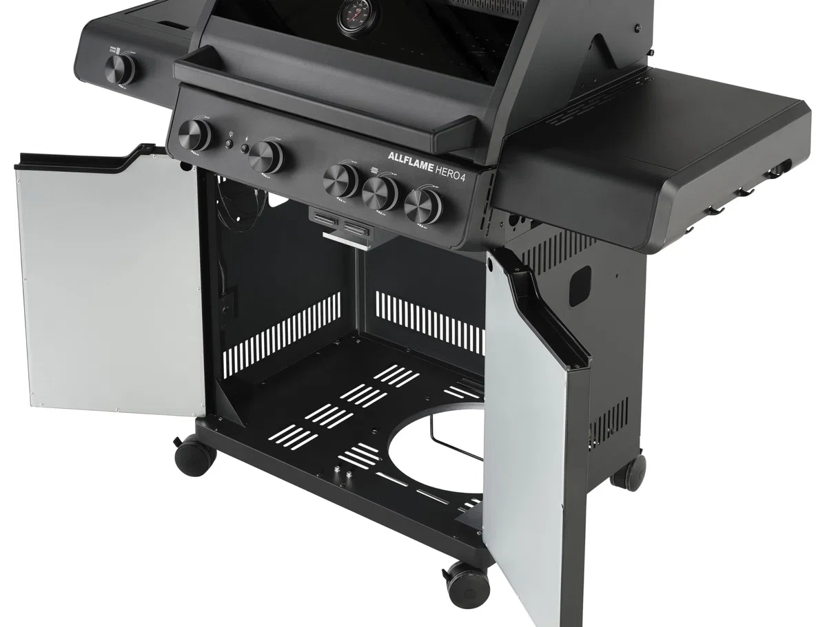 RÖSLE ALLFLAME Hero 4 Barbecue a gas, 4 bruciatori 3.5 kW, PRIMEZONE, superficie cottura 70x45 cm, griglie ghisa