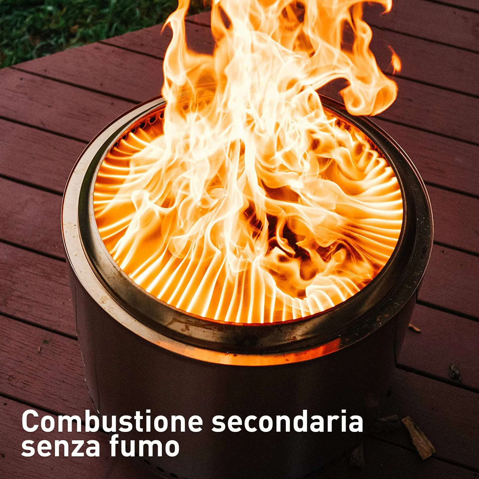 Solo Stove Braciere Senza Fumo Bonfire con Supporto2.0 | con Custodia da Trasporto, Combustione della Legna, Cassetto per la Cenere Rimovibile, Acciaio Inossidabile, 49,5 x 44,5 cm, 9 kg, Argento