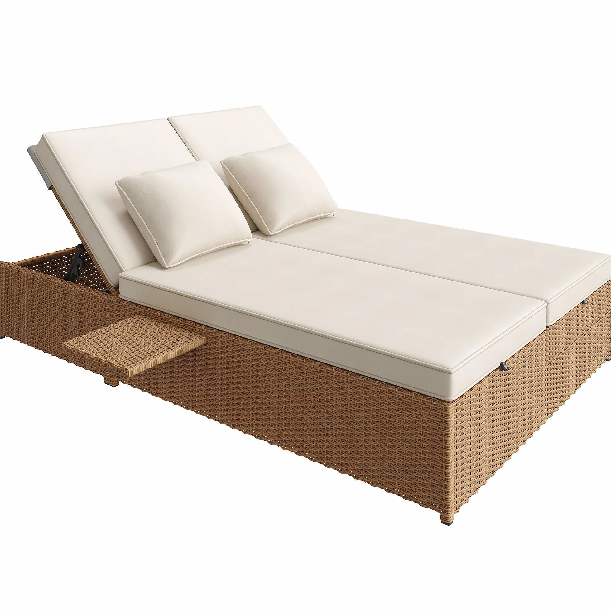 Sdraio da giardino per esterni, letto matrimoniale, in rattan, che può essere utilizzato come mobili da giardino all'aperto, adatto per lounge, balconi e giardini, resistente alle intemperie