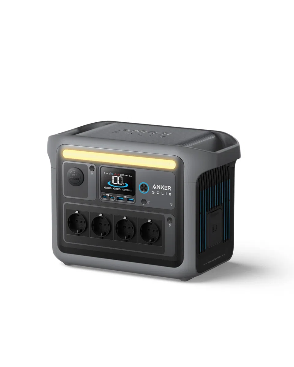 Anker SOLIX C1000 Centrale elettrica portatile, generatore solare 1800W, carica completa in 58 minuti con ricarica ultraveloce, LiFePO4, per campeggio e backup domestico (pannello solare opzionale)