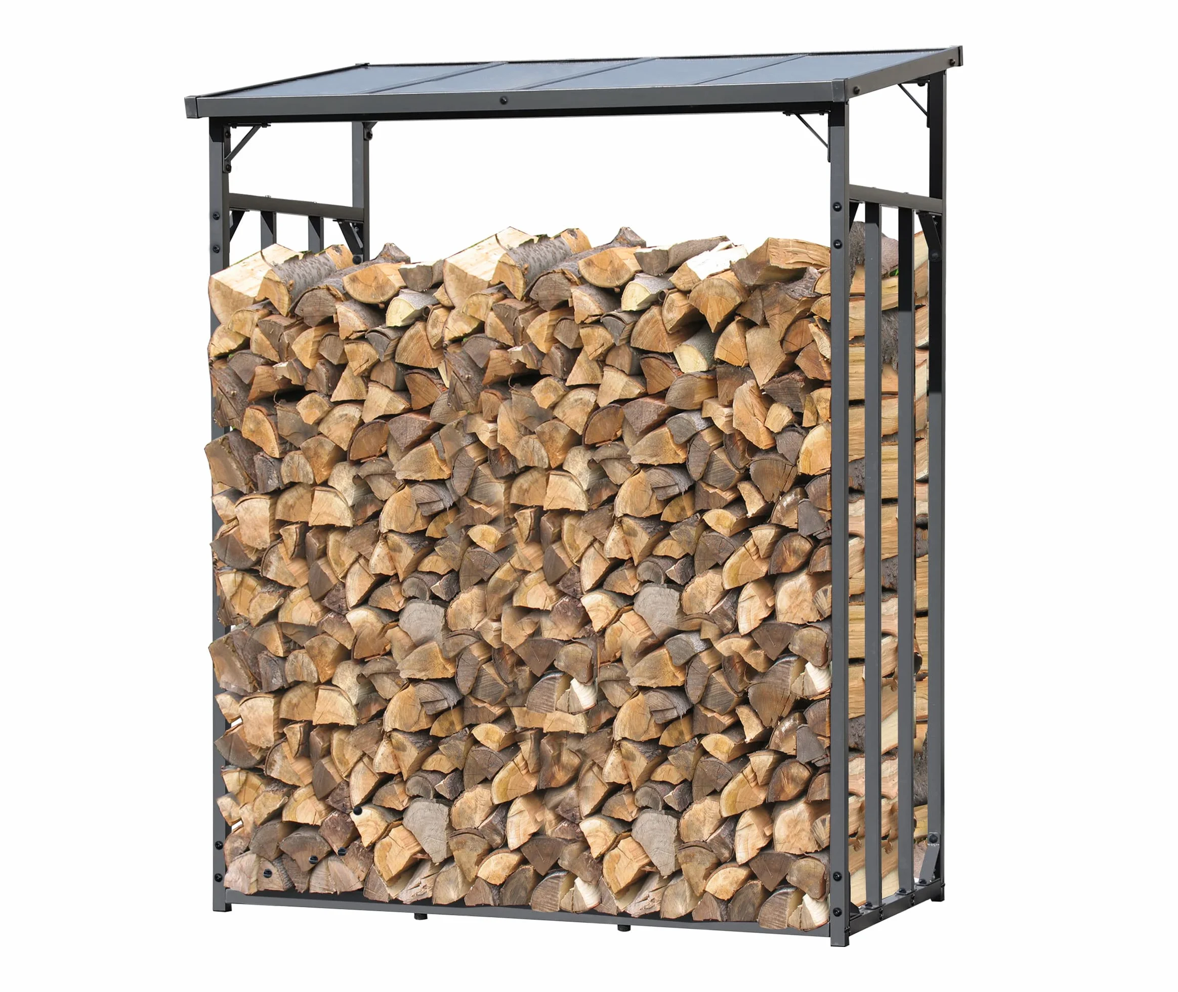 QUICK STAR Metal Scaffale per legna da ardere 143 x 70 x 185 cm 1,8 m³ impilabile esterni