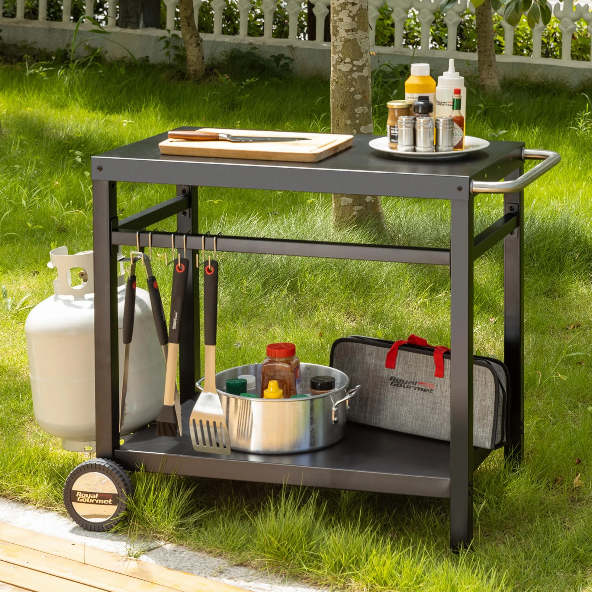 Royal Gourmet Carrello barbecue metallo 100,5 x 59 x 81 cm nero