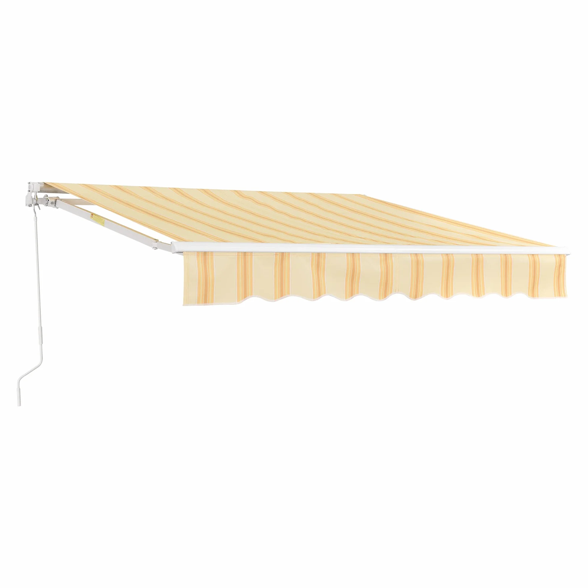 Tenda da Sole a Muro con Bracci Estensibili 300x250 cm Protezione UV Balconi Terrazze Giallo/Bianco