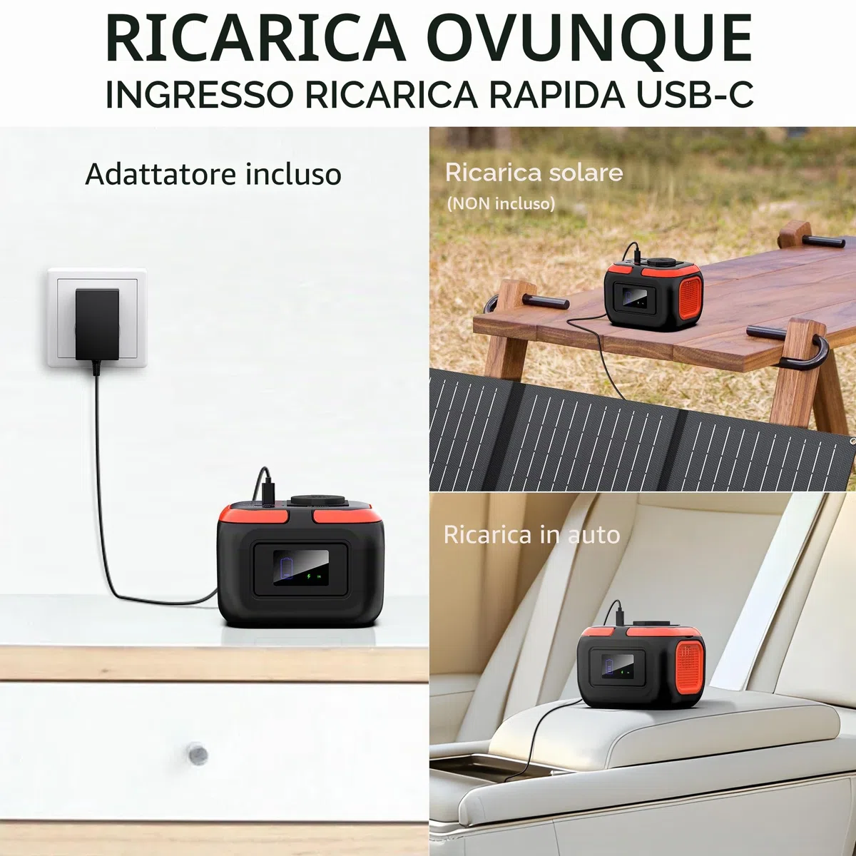 SinKeu Powerstation portatile 97 Wh, 26400 mAh, mini generatore con presa AC da 120 W, 230 V, 12 V, DC, porte USB per cellulare, laptop, alimentazione mobile, batteria per campeggio, viaggio