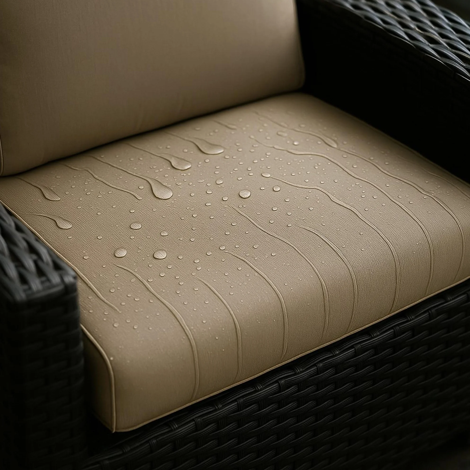 Cuscino per panchina da esterno per panca da giardino con imbottitura in polirattan - Cuscino per panca per dondolo in rattan (Beige, 110x60x50cm)
