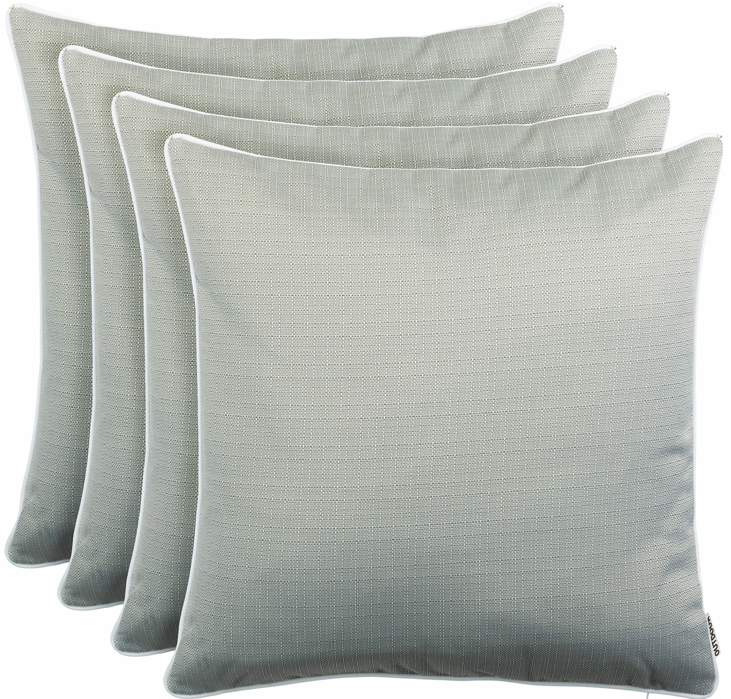Brandsseller Set di 4 cuscini per esterni, 45 x 45 cm, resistenti alle intemperie, con pistagna effetto rullo, cuscini da giardino idrorepellenti e cuscini decorativi per esterni, per balconi e