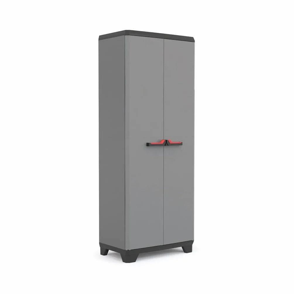 Keter Armadio Portascope Stilo, 68 x 39 x 173 cm, 3 Ripiani Regolabili, Grigio Scuro/Nero