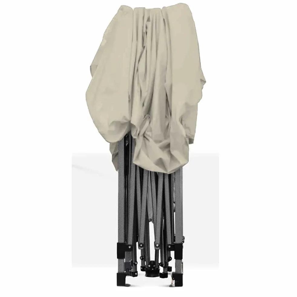 BAKAJI Gazebo 3x3m Pieghevole Impermeabile Poliestere Struttura Metallo Portatile Giardino Esterno Beige
