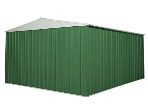 Box in Acciaio Zincato Casetta da Giardino in Lamiera 3.60 x 4.30 m x h2.10 m - 185 KG - 15 metri quadri (Verde)
