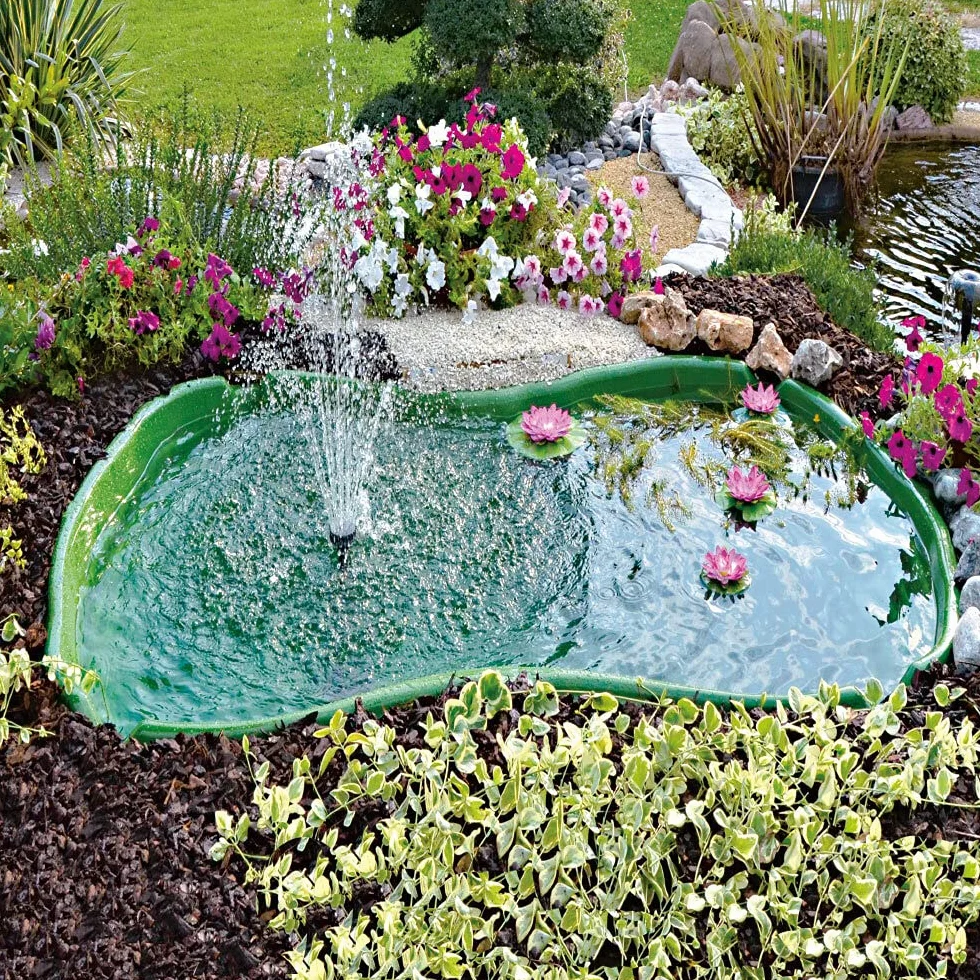 Laghetto da Giardino Preformato 600 Lt Kit Vasca Verde Mod Bolsena + Filtro interno , misura vasca 178×130×45 per Pesci, Tartarughe, Ninfee, Piante Palustri e Stagni Artificiali da Esterno