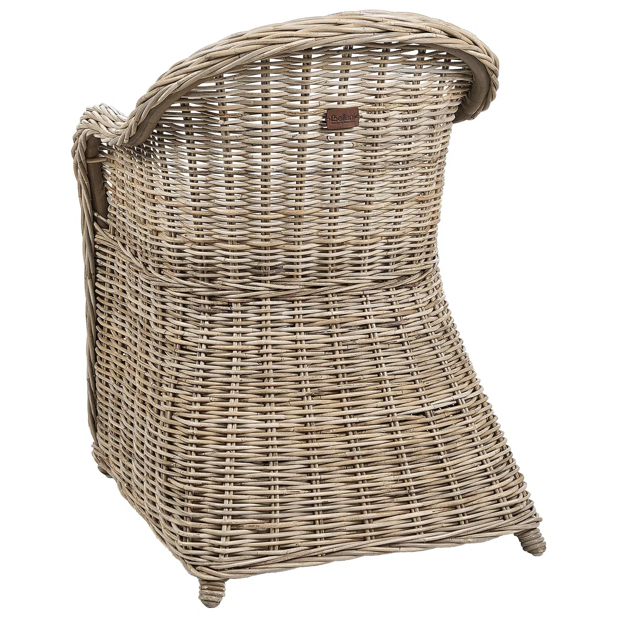 Beliani Poltrona da giardino in rattan naturale con cuscini in cotone bianco